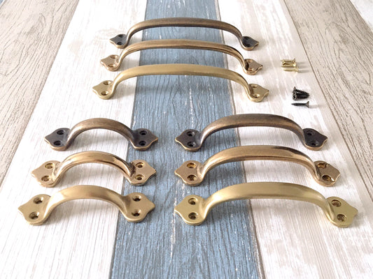 Unlaquered Brass Cabinet Pulls | Lynns Graceland Hardware