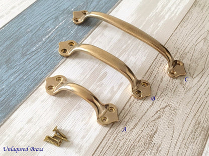 Unlaquered Brass Cabinet Pulls | Lynns Graceland Hardware