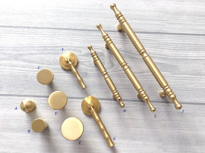 2.25" 2.5" 3.75" 4.25" 5" European Brass Drawer Pull Handle, Classic Kitchen Hardware