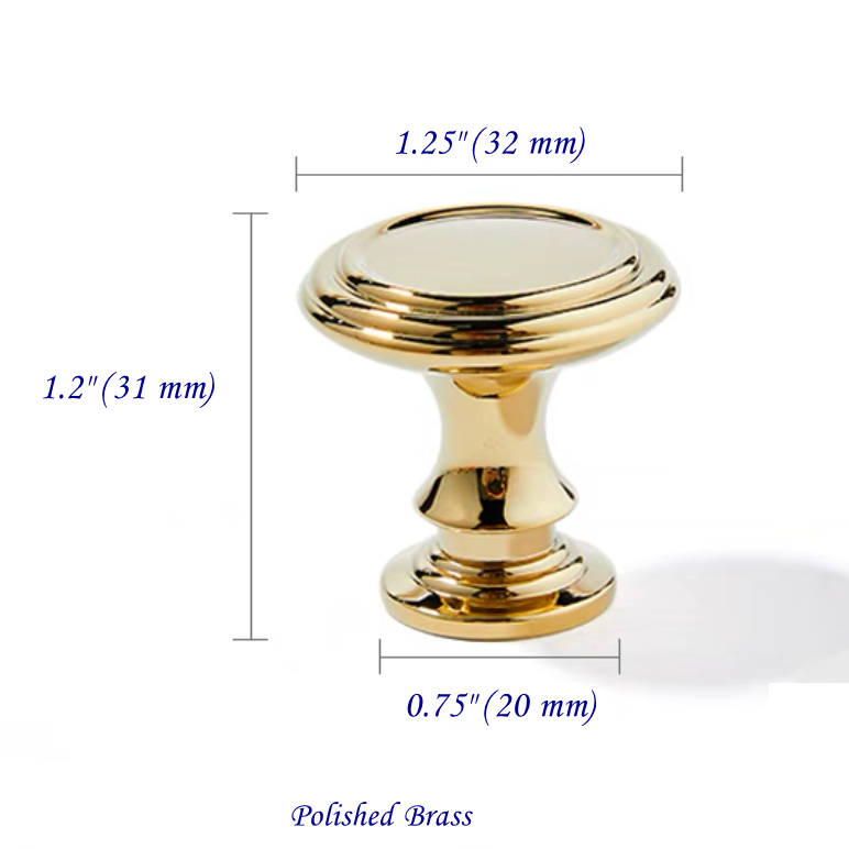 Brass Cabinet Knob, Dresser Drawer Pull, Gold Chrome Antique Bronze, MCM Kitchen Hardware