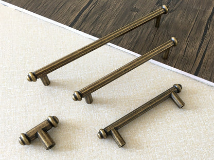 Vintage Style Cabinet Bar Handles, Antique Bronze Kitchen Hardware, Rustic Retro