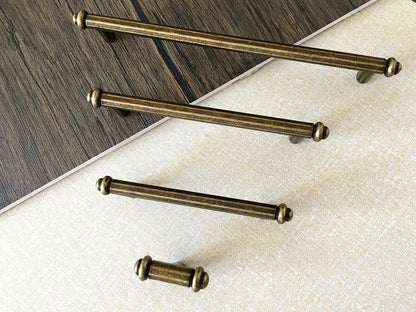 Vintage Style Cabinet Bar Handles, Antique Bronze Kitchen Hardware, Rustic Retro