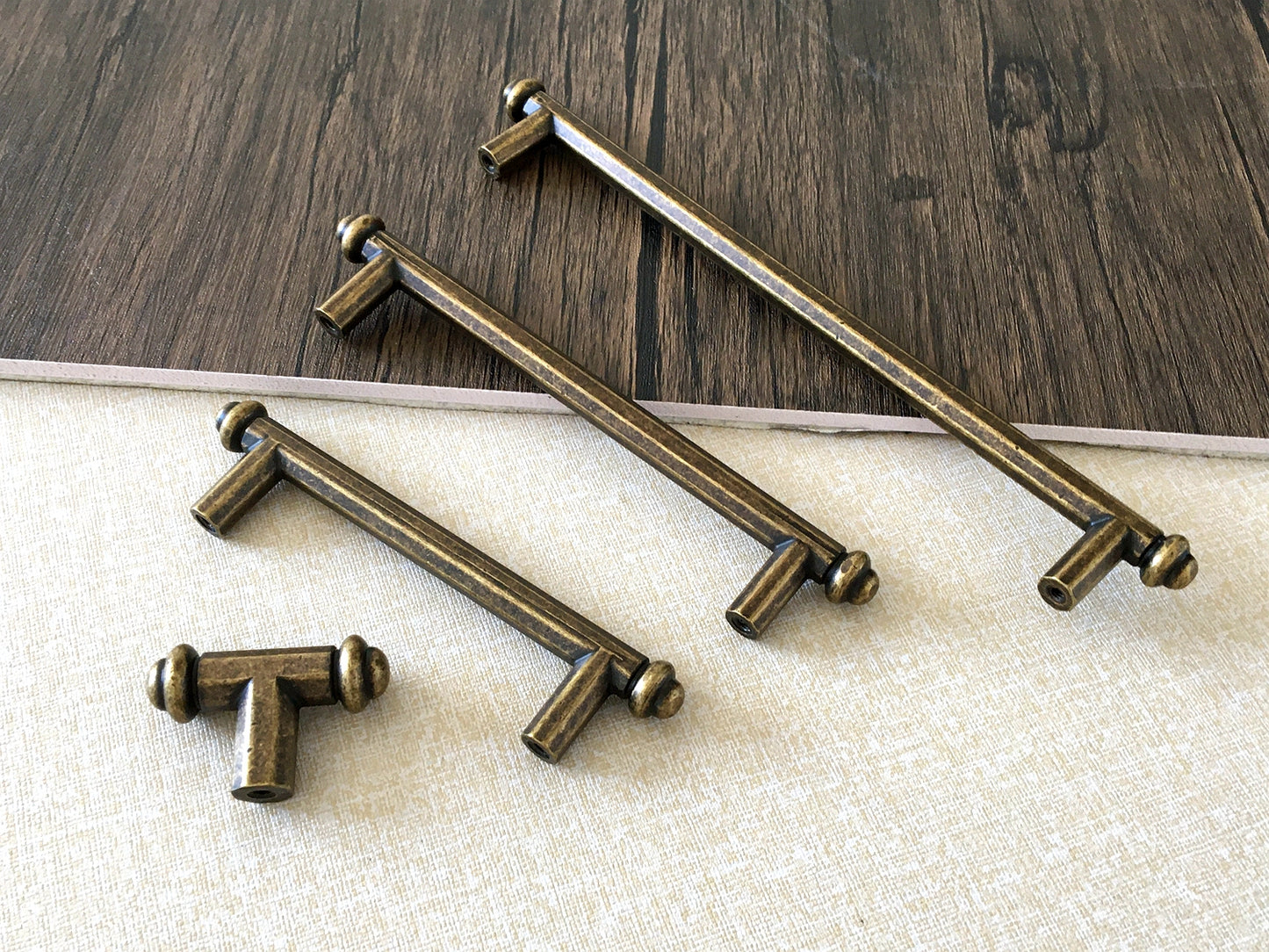 Vintage Style Cabinet Bar Handles, Antique Bronze Kitchen Hardware, Rustic Retro