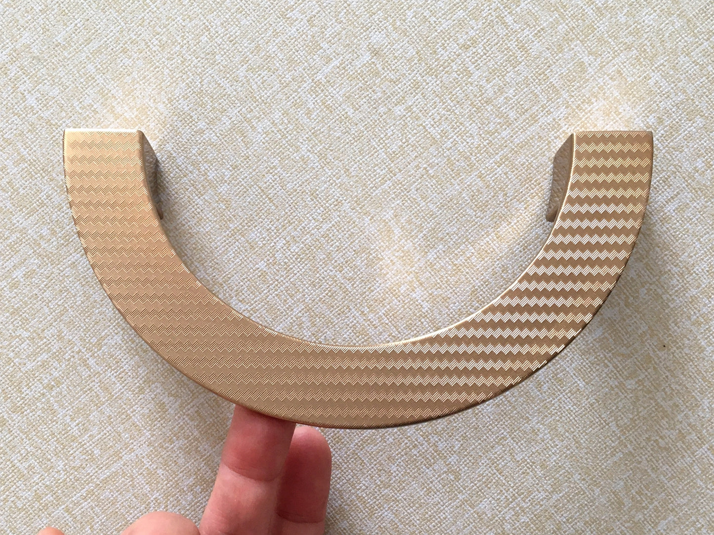 3.75" 5" Textured Half Circle Moon Cabinet Pull Handles, Gold Bronze, 96 128 mm Holes