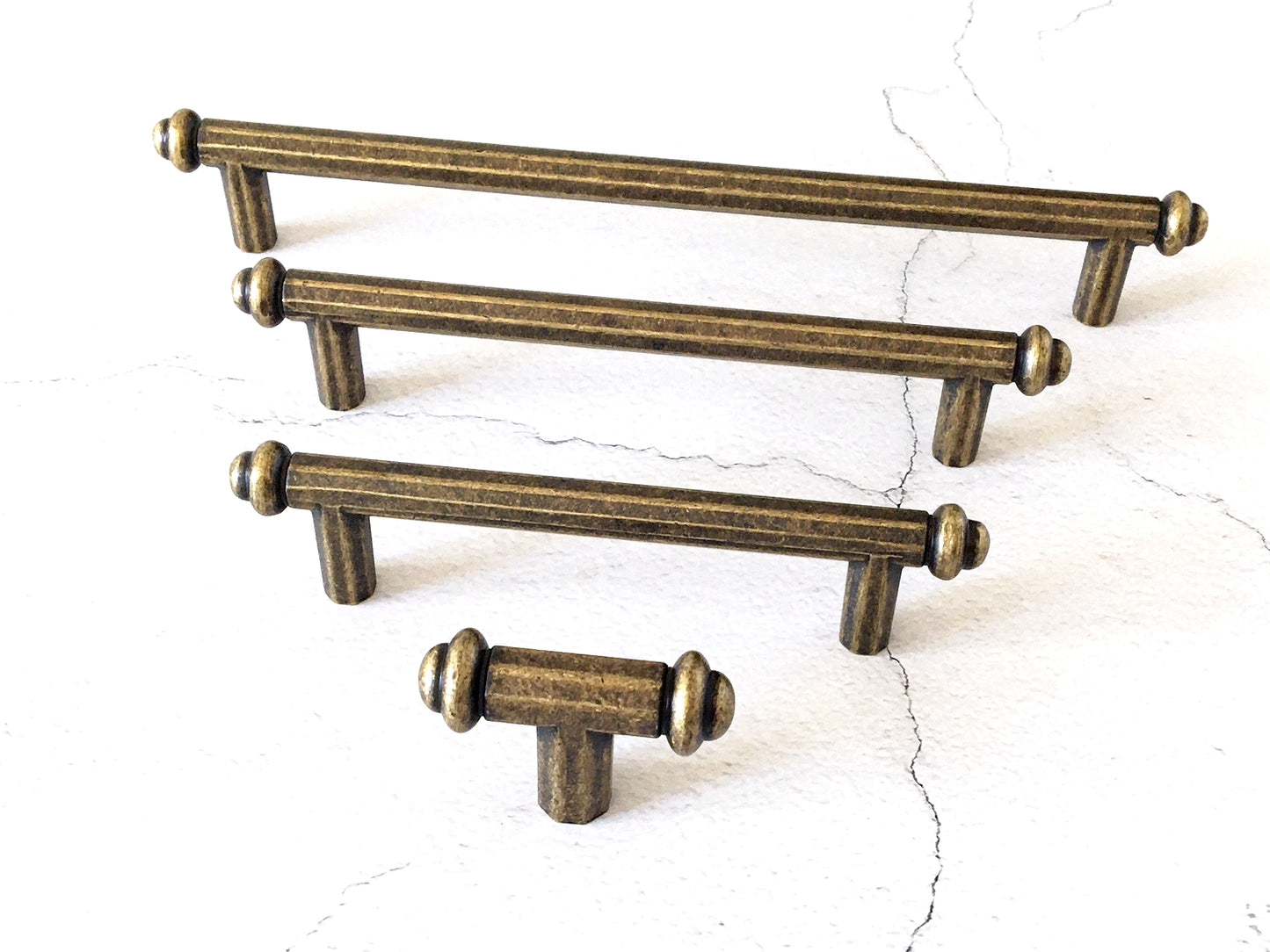 Antique Bronze T shaped Drawer Pulls, Cabinet Handles, Kitchen Hardware