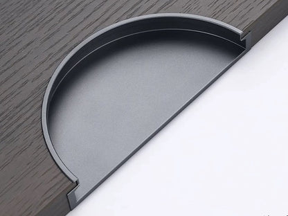 Half Moon Recessed Flush Cabinet Pull Handle - 4 Finishes