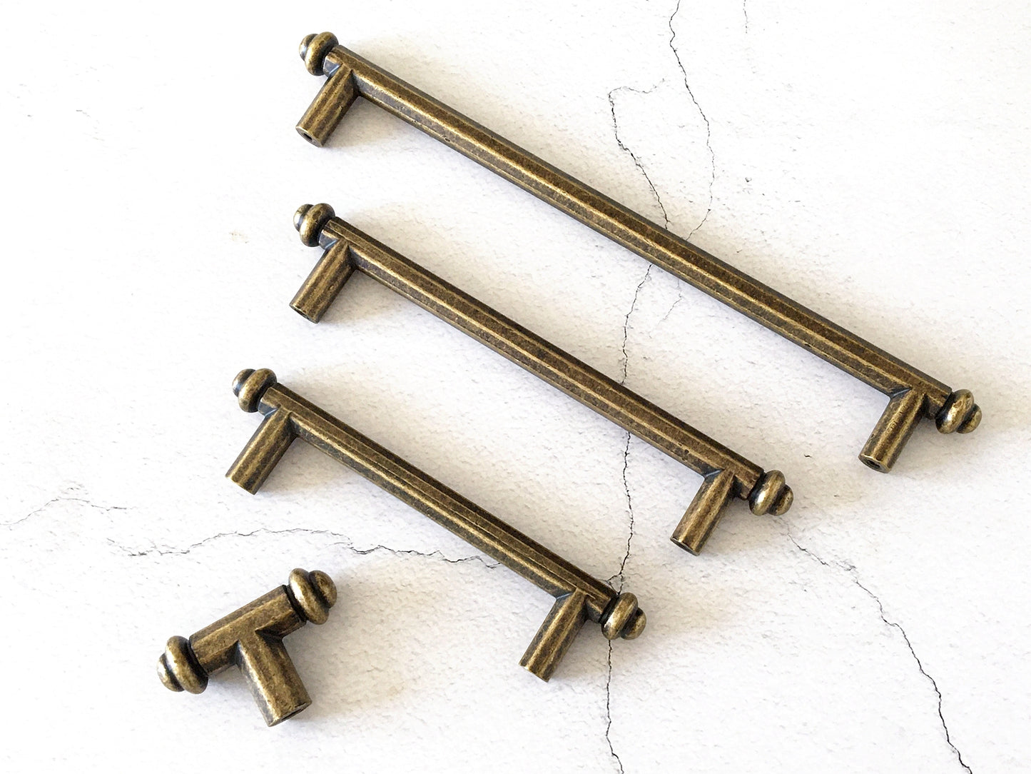 Antique Bronze T shaped Drawer Pulls, Cabinet Handles, Kitchen Hardware