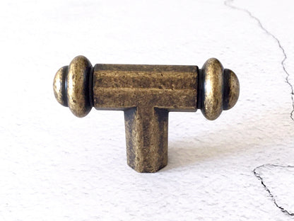Antique Bronze T shaped Drawer Pulls, Cabinet Handles, Kitchen Hardware