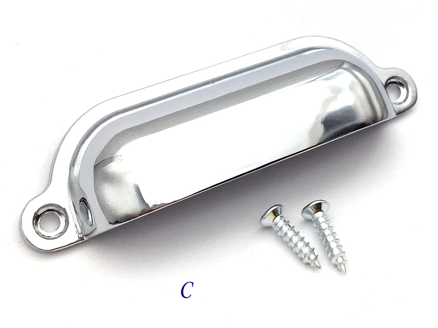 Cup Drawer Pull and Knobs, Polished Chrome, 3.5" 3.75" 4.75" Centers