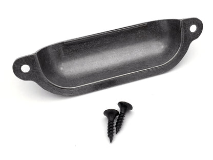 3.5" Cup Drawer Pull & Knob - Antique Pewter/Black