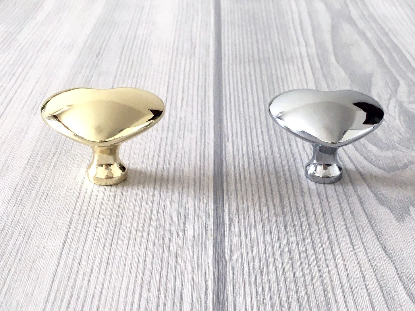 Heart Cabinet Knob, Baby Girls Dresser Drawer Pull, Polished Gold Chrome