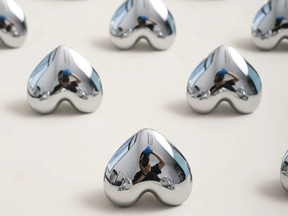 Heart Cabinet Knob, Baby Girls Dresser Drawer Pull, Polished Gold Chrome