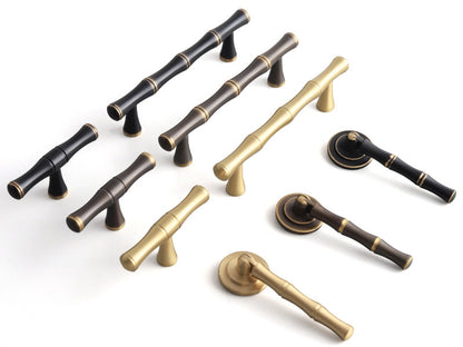 Brass Bamboo Cabinet Handle & Pendant pull - 2.5" to 6.25" - LynnsHardware