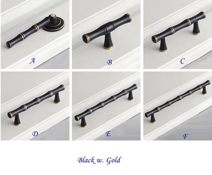 Brass Bamboo Cabinet Handle & Pendant pull - 2.5" to 6.25" - LynnsHardware