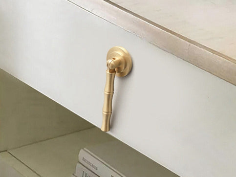 Brass Bamboo Cabinet Handle & Pendant pull - 2.5" to 6.25" - LynnsHardware