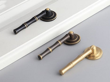Brass Bamboo Cabinet Handle & Pendant pull - 2.5" to 6.25" - LynnsHardware