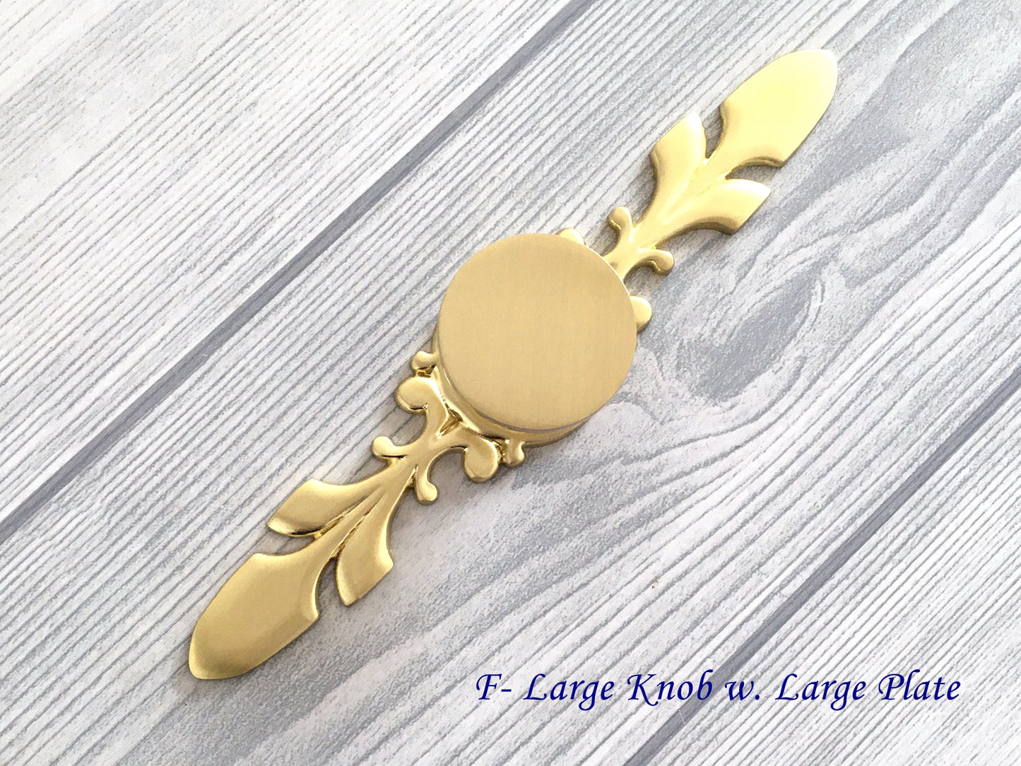 Cabinet Disc Knob with Backplate - Brushed Gold