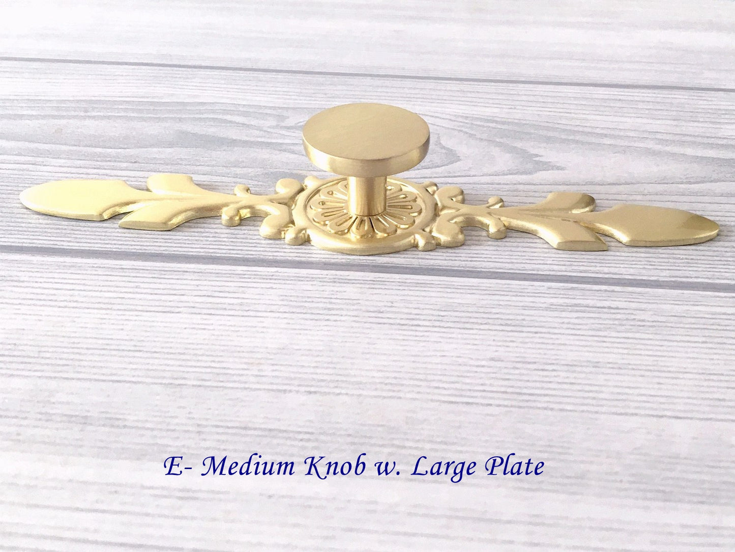 Cabinet Disc Knob with Backplate - Brushed Gold