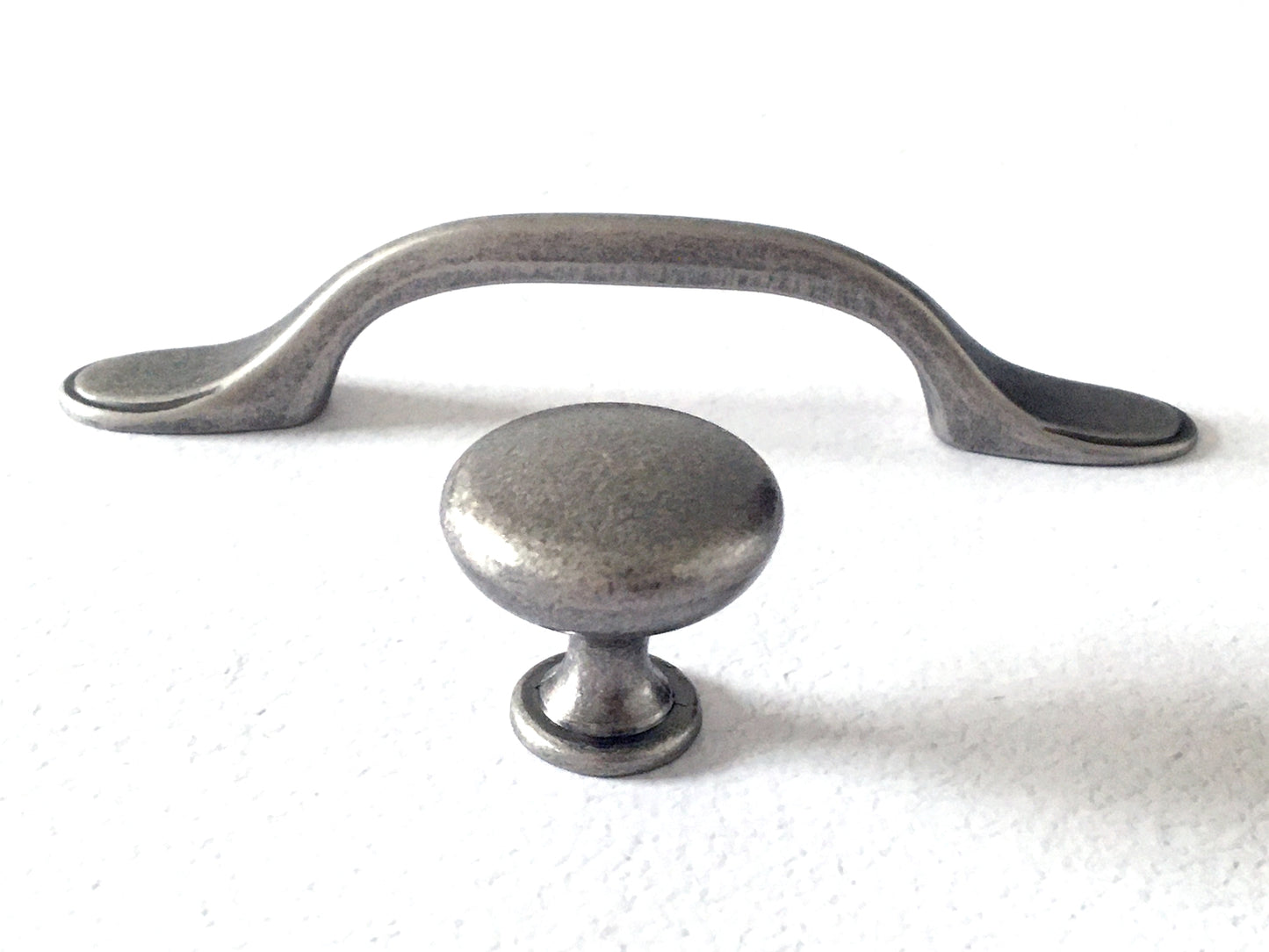 3" 76 mm Centers Pewter drawer knob  & Cabinet Handle