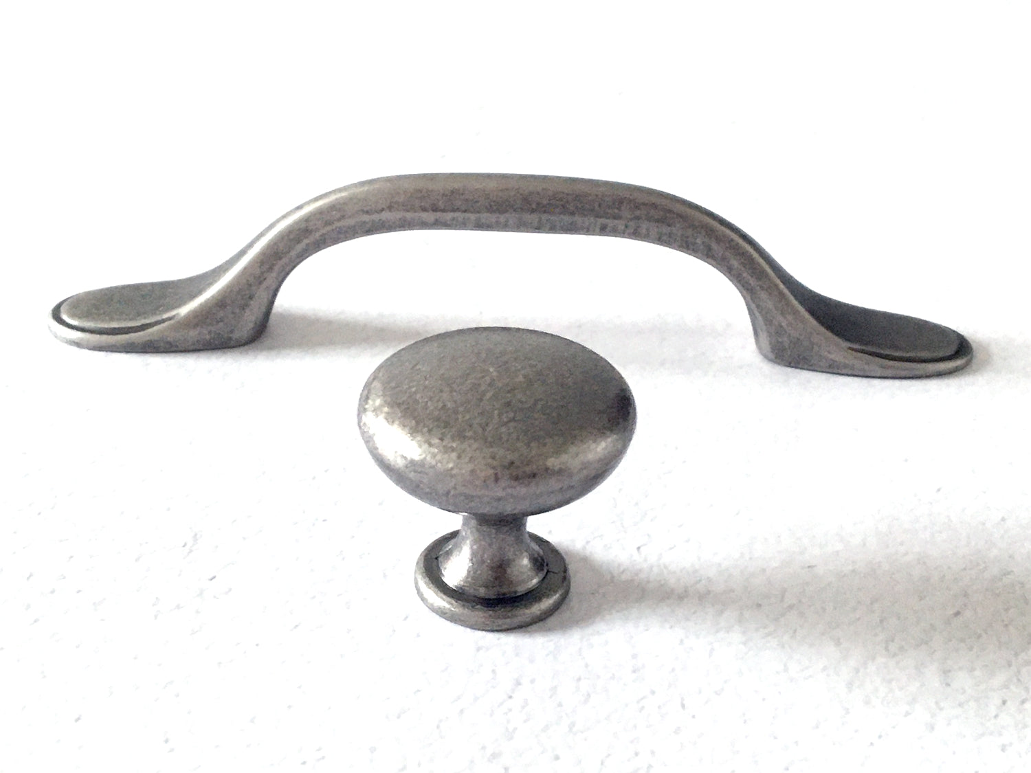 3" 76 mm Centers Pewter drawer knob  & Cabinet Handle