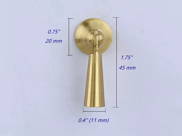Tapered Pendant Cupboard Door Pull - Antique Bronze/Brass