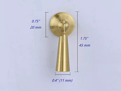 Tapered Pendant Cupboard Door Pull - Antique Bronze/Brass