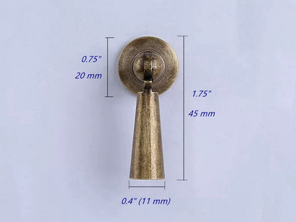 Tapered Pendant Cupboard Door Pull - Antique Bronze/Brass