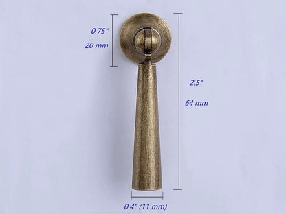 Tapered Pendant Cupboard Door Pull - Antique Bronze/Brass