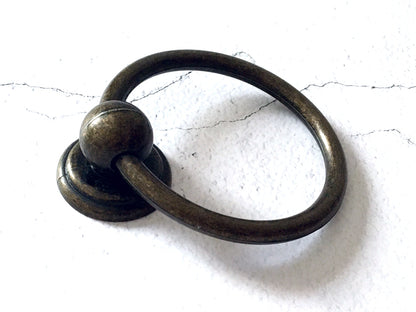 2.8" Dia Large Drop Ring Drawer Pull - Antique Bronze/Gold/Polished Chrome