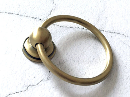 2.8" Dia Large Drop Ring Drawer Pull - Antique Bronze/Gold/Polished Chrome