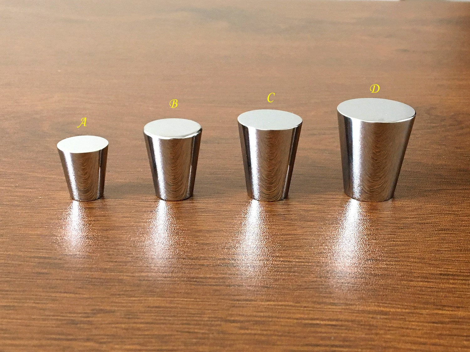 Cone Brass Drawer Knobs - Polished Chrome - LynnsHardware