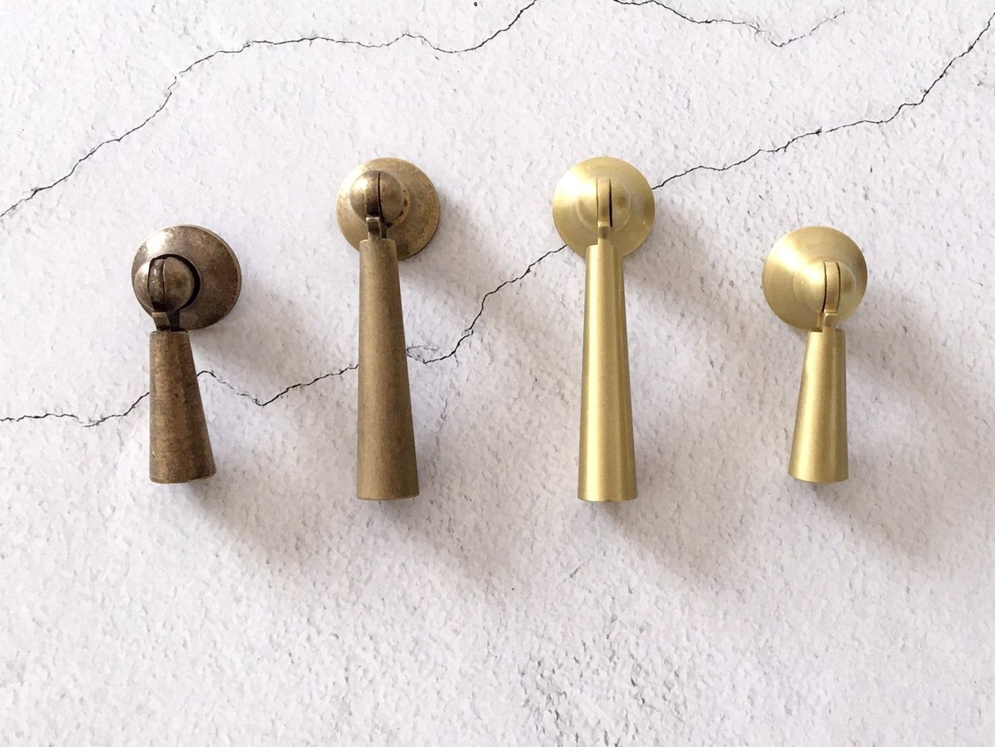 Tapered Pendant Cupboard Door Pull - Antique Bronze/Brass