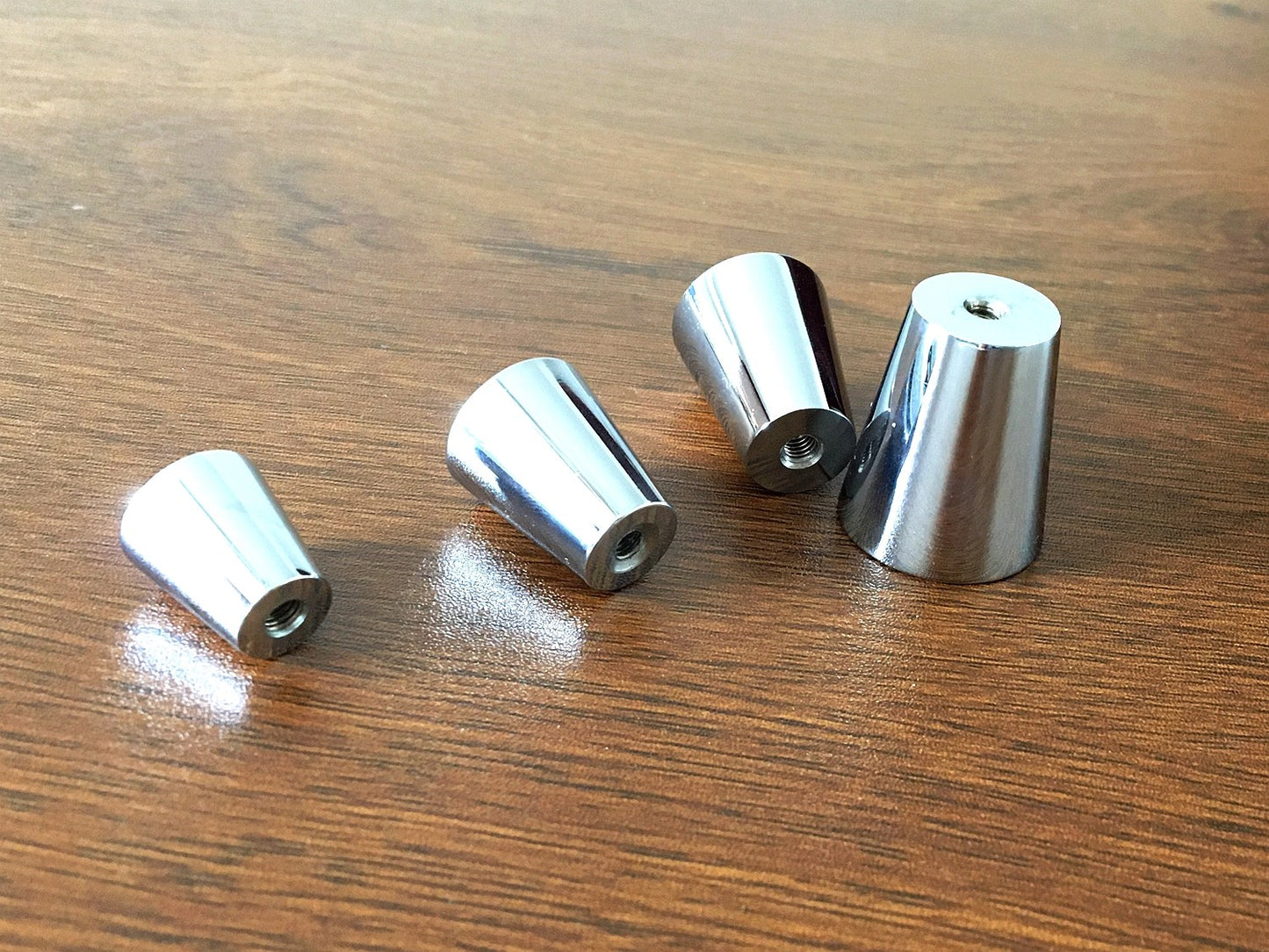 Cone Brass Drawer Knobs - Polished Chrome - LynnsHardware