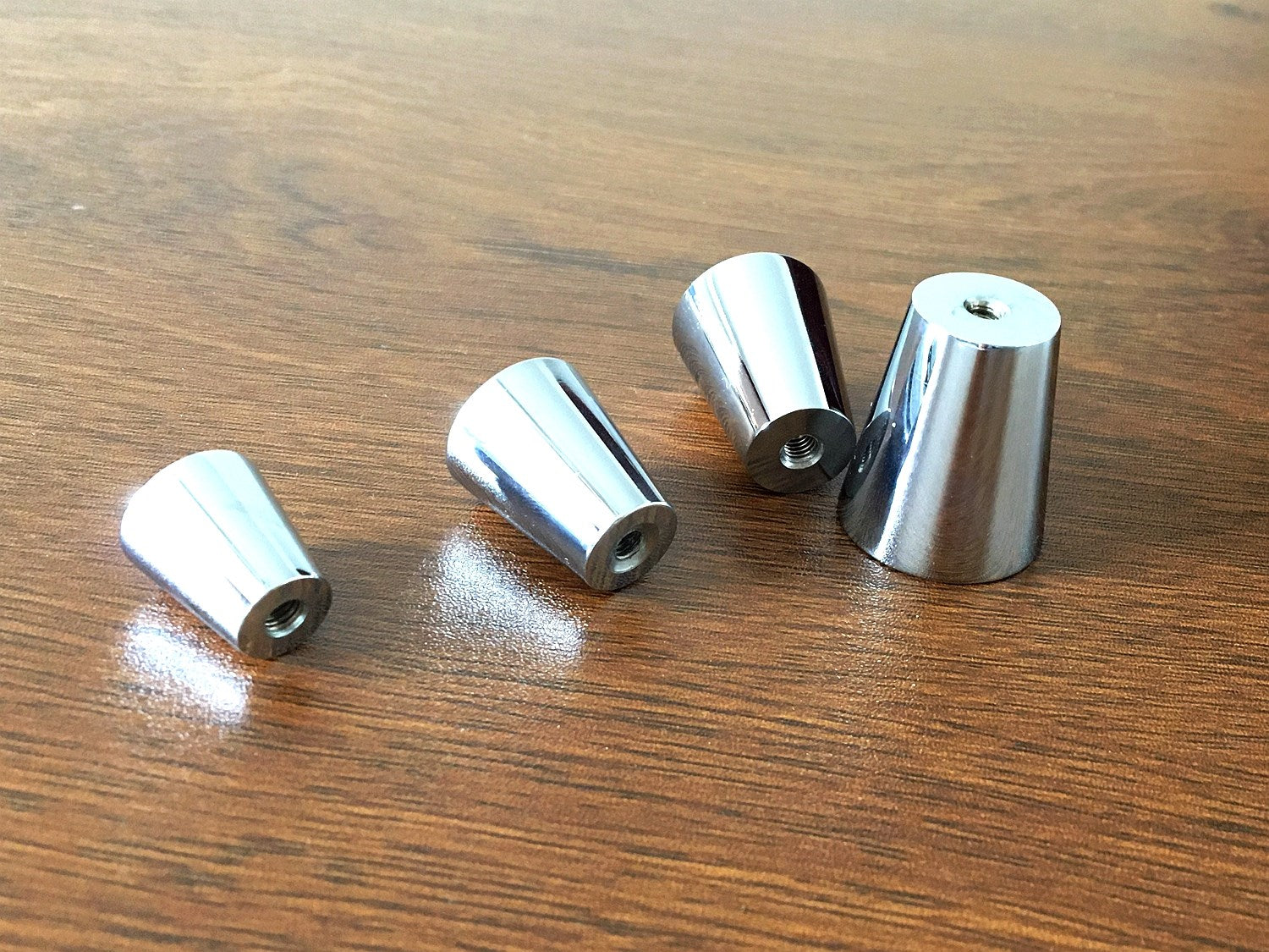Cone Brass Drawer Knobs - Polished Chrome - LynnsHardware
