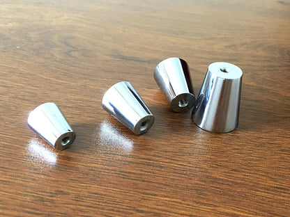 Cone Brass Drawer Knobs - Polished Chrome - LynnsHardware