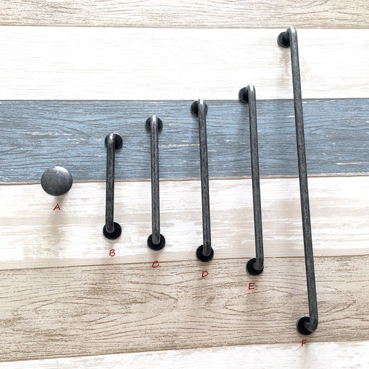 Antique Pewter Cabinet Pulls, D-shaped Drawer Handles, Rustic Kitchen Hardware