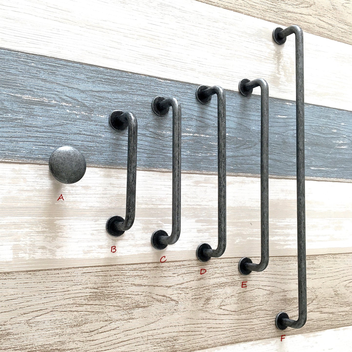 Antique Pewter Cabinet Pulls, D-shaped Drawer Handles, Rustic Kitchen Hardware