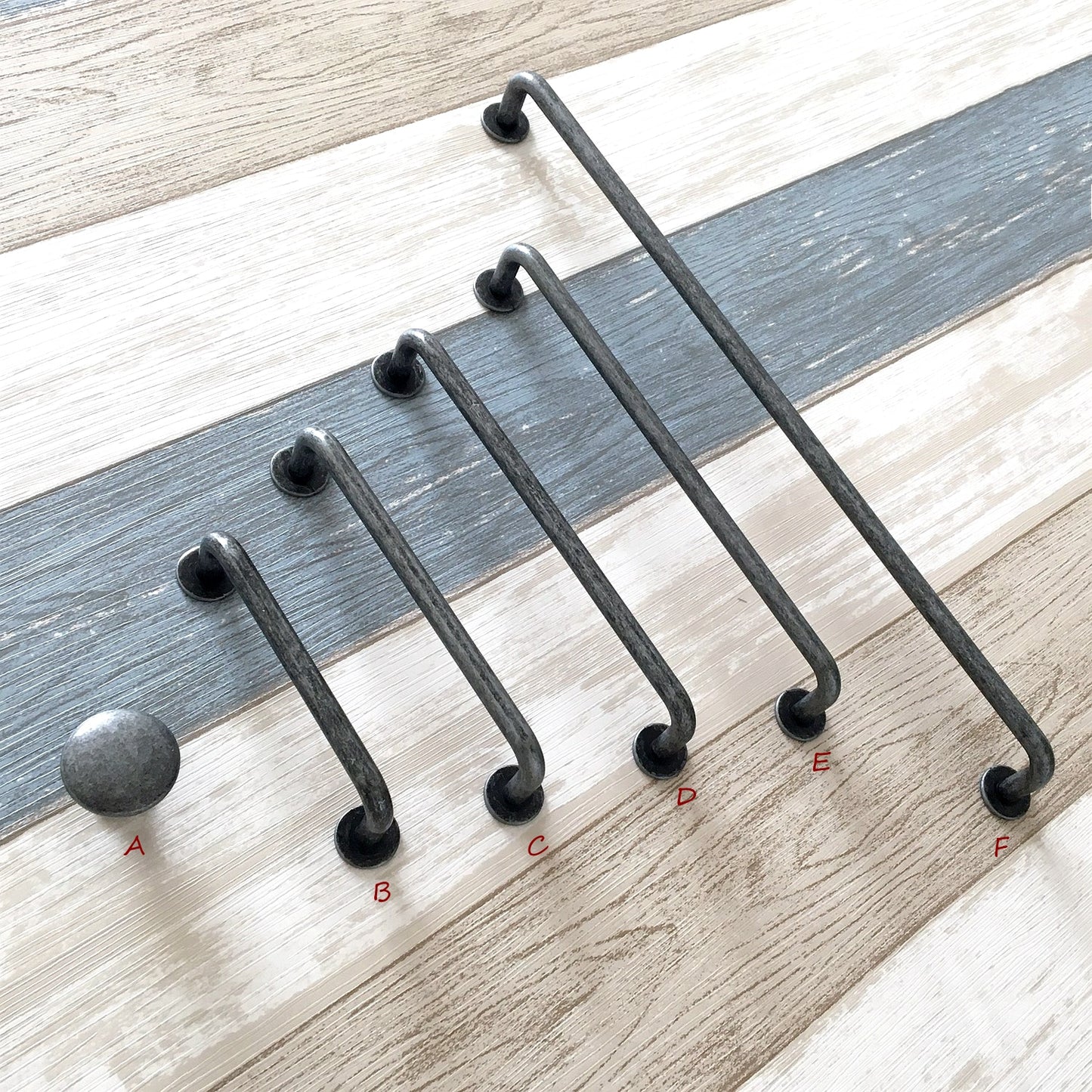 Antique Pewter Cabinet Pulls, D-shaped Drawer Handles, Rustic Kitchen Hardware
