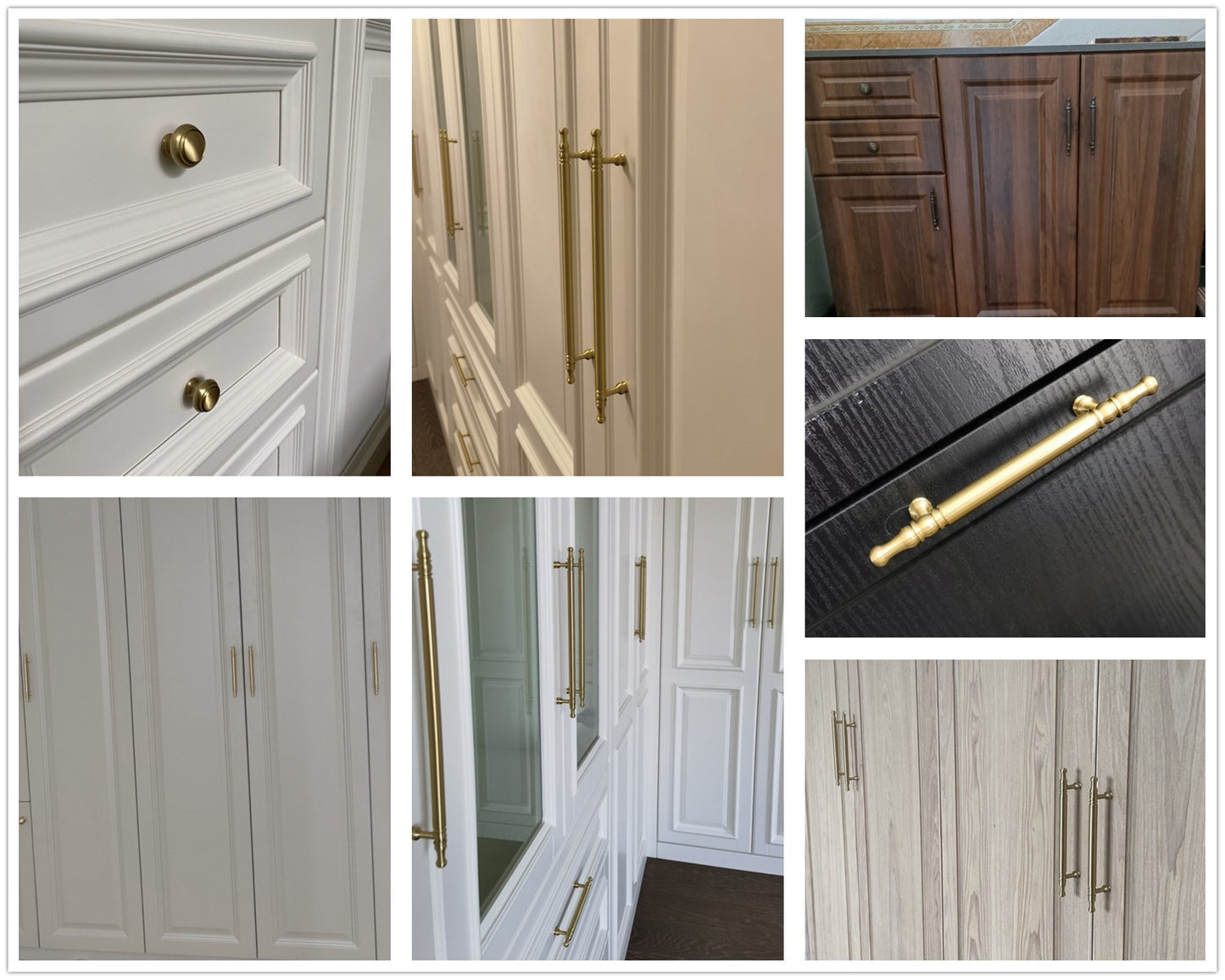 Solid Brass Cabinet Bar Pulls, Brushed Gold Brass, Matte Black, Coffee Bronze