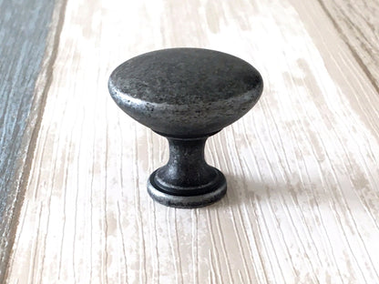 Antique Pewter Cabinet Pulls, D-shaped Drawer Handles, Rustic Kitchen Hardware