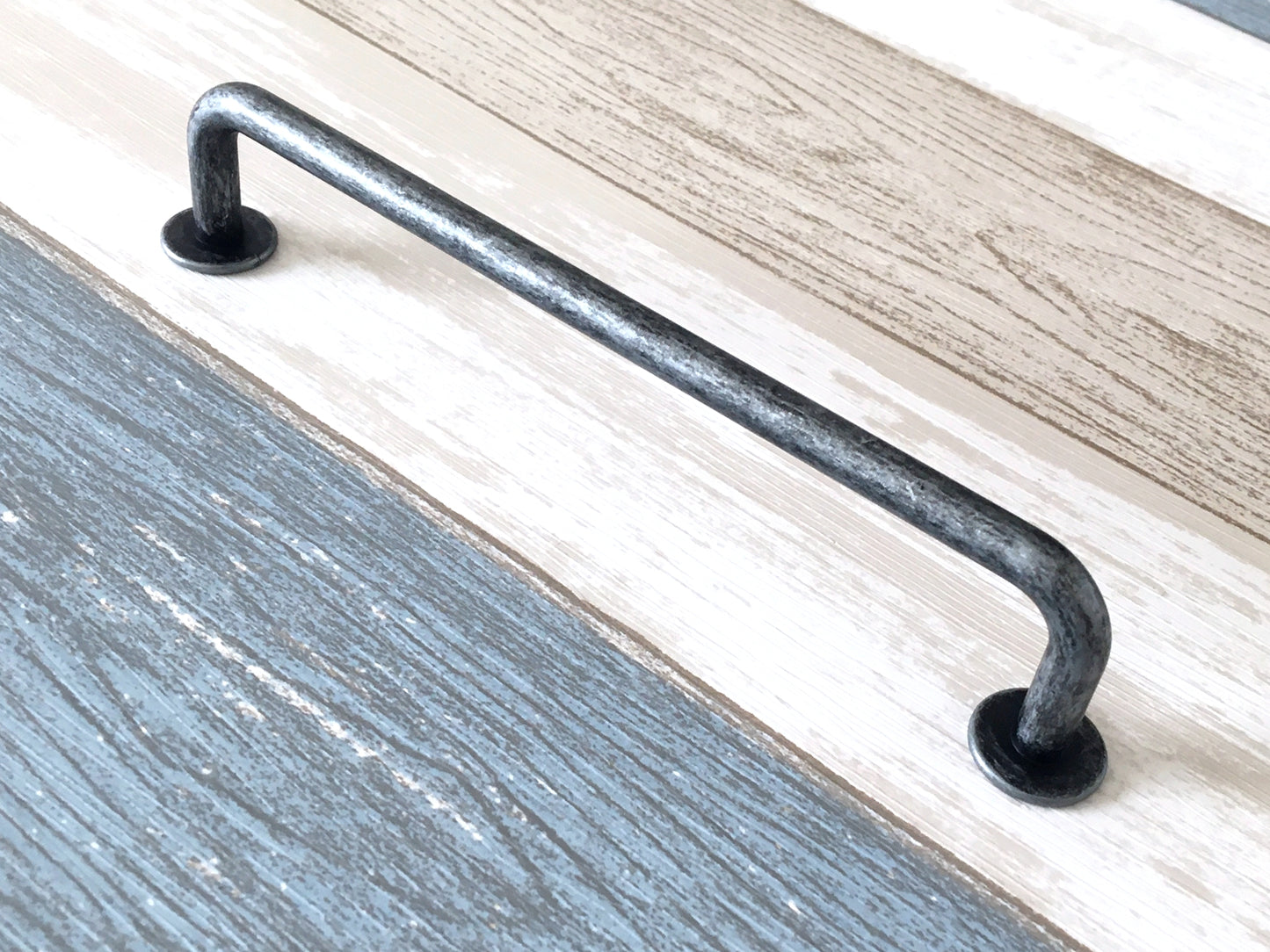 Antique Pewter Cabinet Pulls, D-shaped Drawer Handles, Rustic Kitchen Hardware