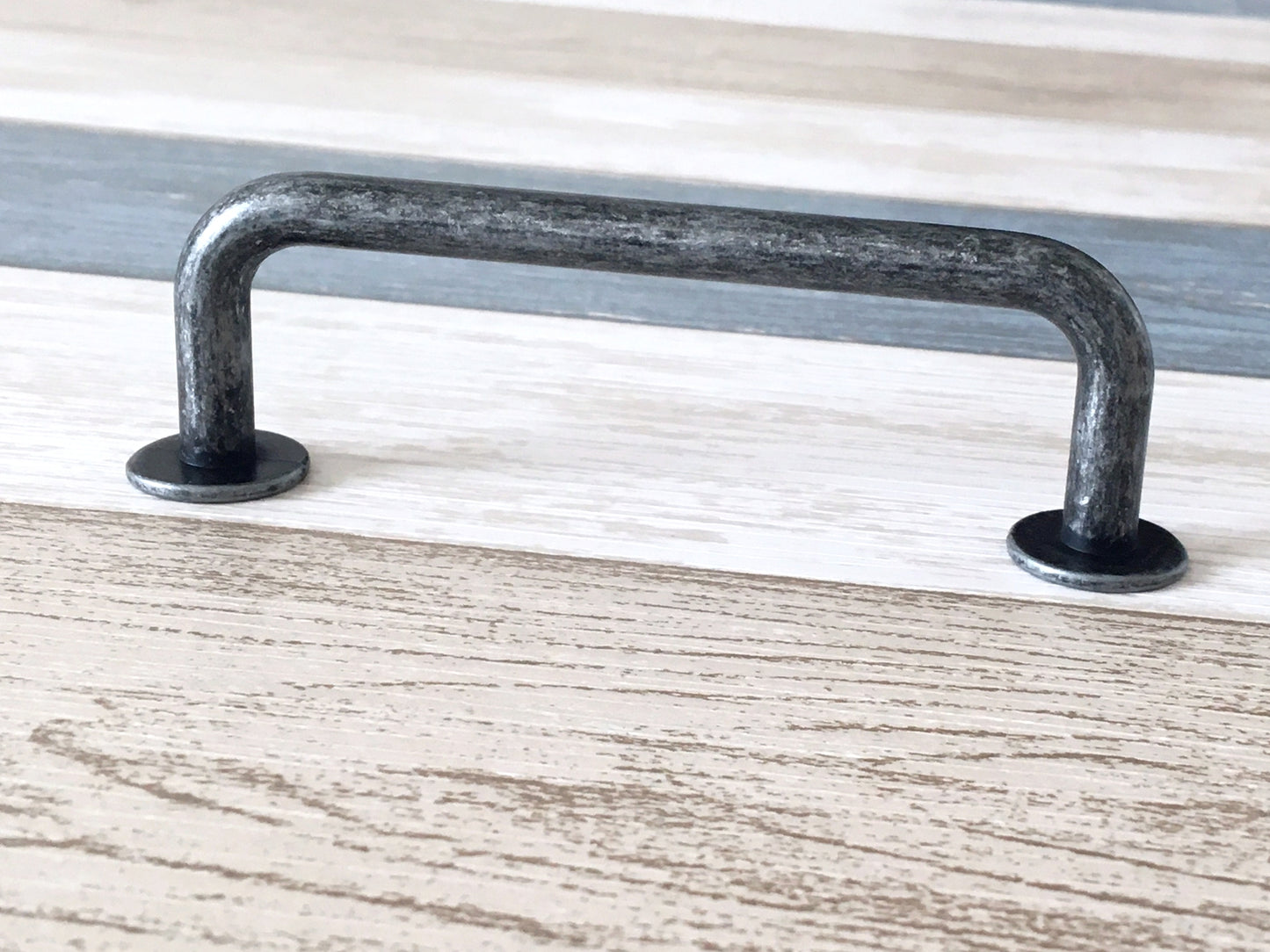 Antique Pewter Cabinet Pulls, D-shaped Drawer Handles, Rustic Kitchen Hardware