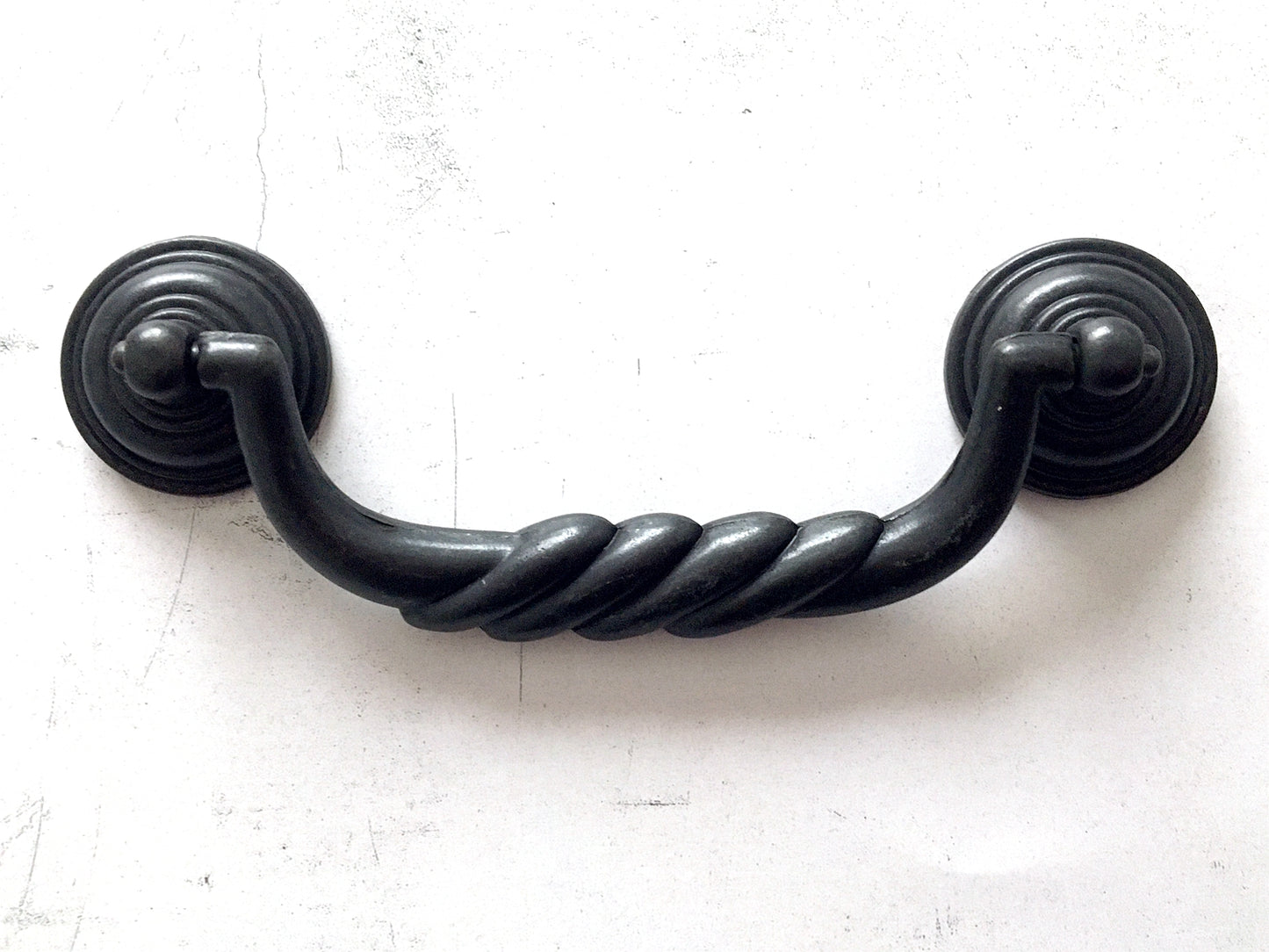 4.5" Swing Bail Drawer Handle & Drop Ring Pull - Antique Black