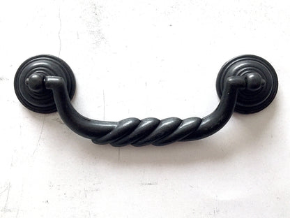 4.5" Swing Bail Drawer Handle & Drop Ring Pull - Antique Black