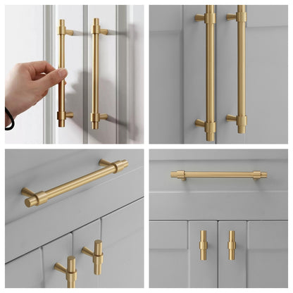 Brushed Brass Cabinet Pulls, Drawer Knobs, MCM Kitchen Hardware
