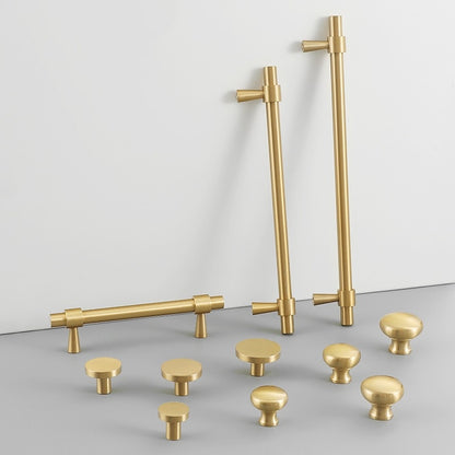 Brushed Brass Cabinet Pulls, Drawer Knobs, MCM Kitchen Hardware