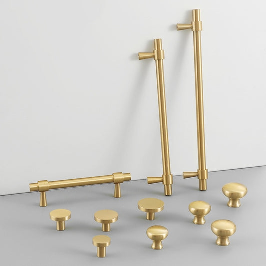 Brushed Brass Cabinet Pulls, Drawer Knobs, MCM Kitchen Hardware