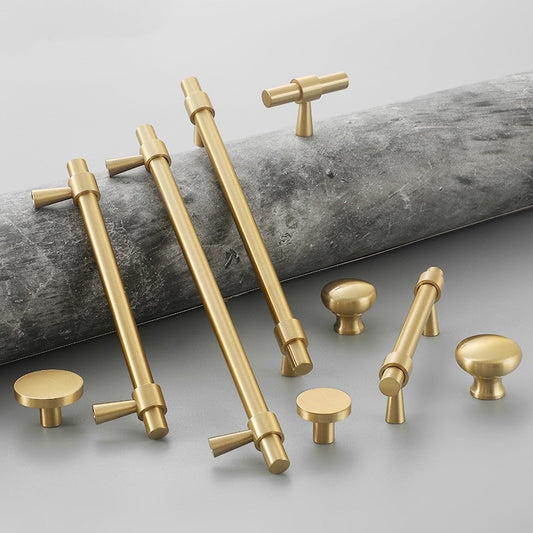 Brushed Brass Cabinet Pulls, Drawer Knobs, MCM Kitchen Hardware