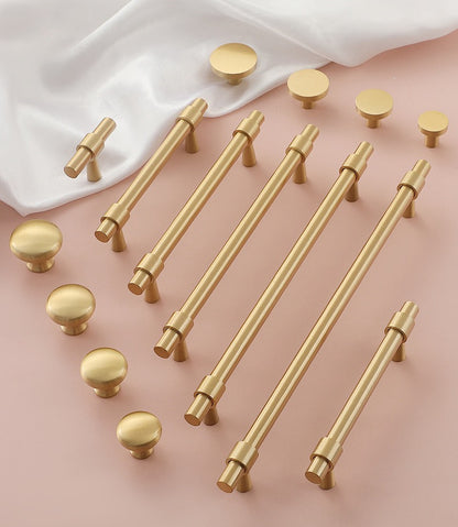 Brushed Brass Cabinet Pulls, Drawer Knobs, MCM Kitchen Hardware