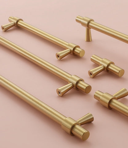 Brushed Brass Cabinet Pulls, Drawer Knobs, MCM Kitchen Hardware